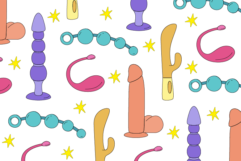 Illustration of types of sex toys